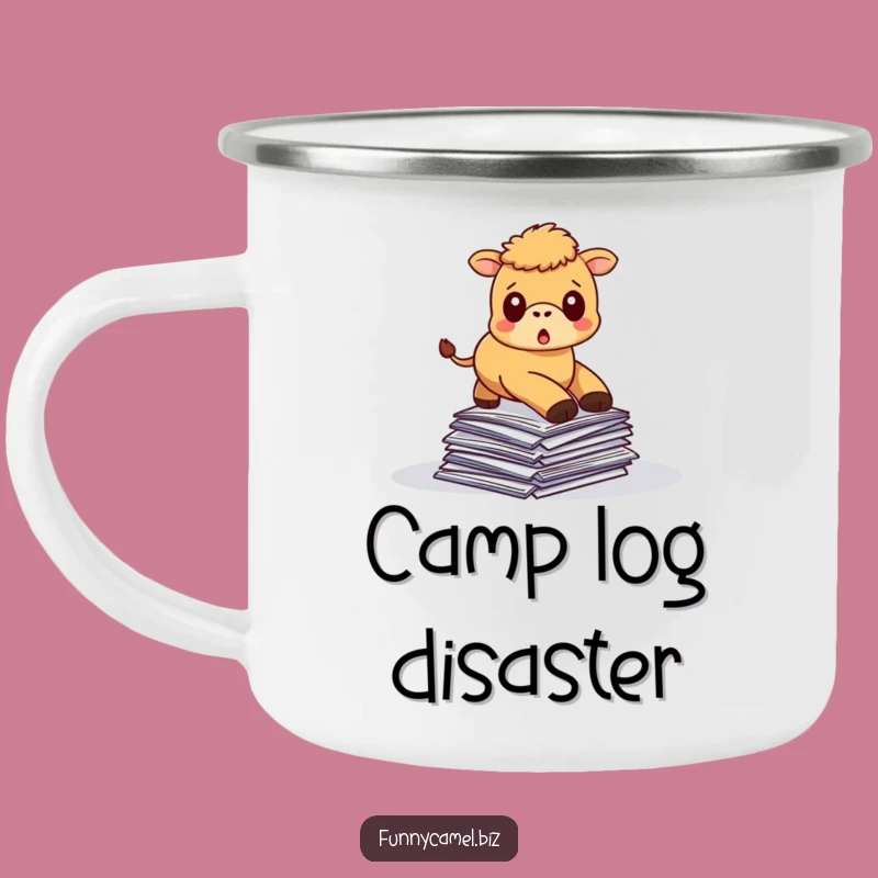 Funny Tripping Camel Enamel Mug, Durable & Hilarious for Outdoors