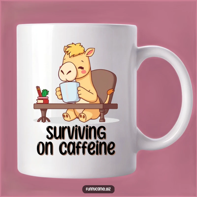 Funny Kawaii Camel Mug: Coffee Overload, Hilarious Office Gift