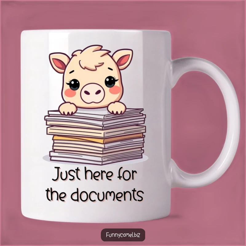 Funny Kawaii Camel Peek Mug - Hilarious Office Humor Gift for Document Lovers