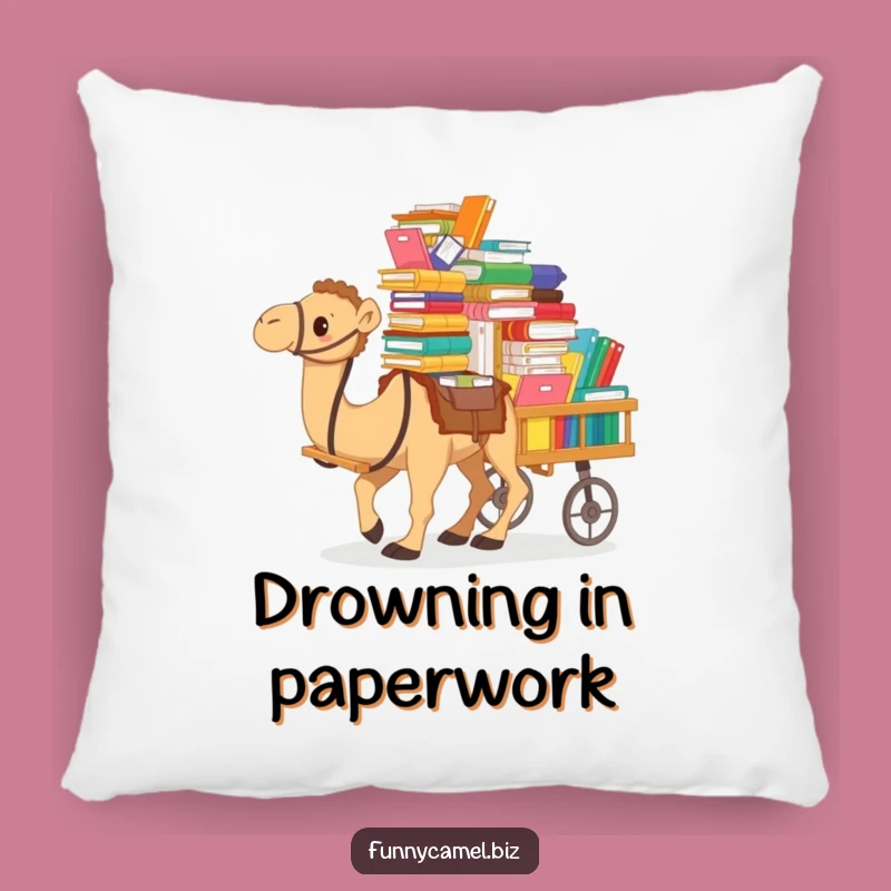 Funny Camel Document Pile Pillow: Cozy Comfort with Hilarious Office Vibes, Great Funny Gift