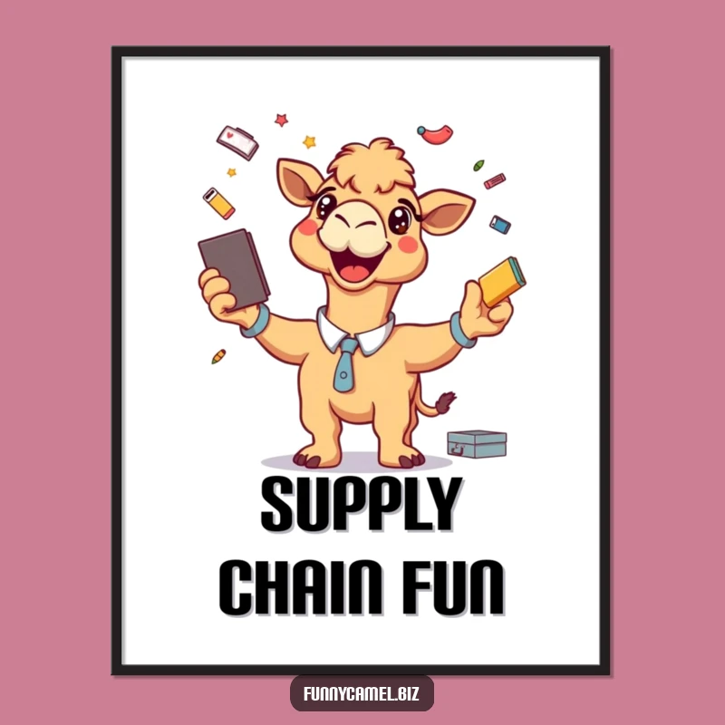 Funny Juggling Camel Digital Art: Hilarious Wall Decor, Perfect Funny Gift