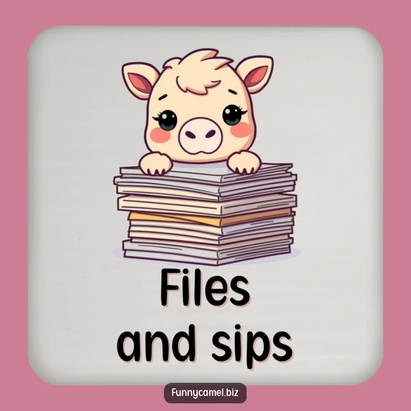 Funny Kawaii Camel Coaster - Protect Surfaces with Humorous Document Art