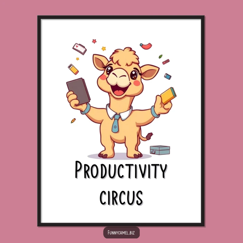 Funny Office Dynamo Poster: Hilarious Camel Art, Excellent Funny Gift