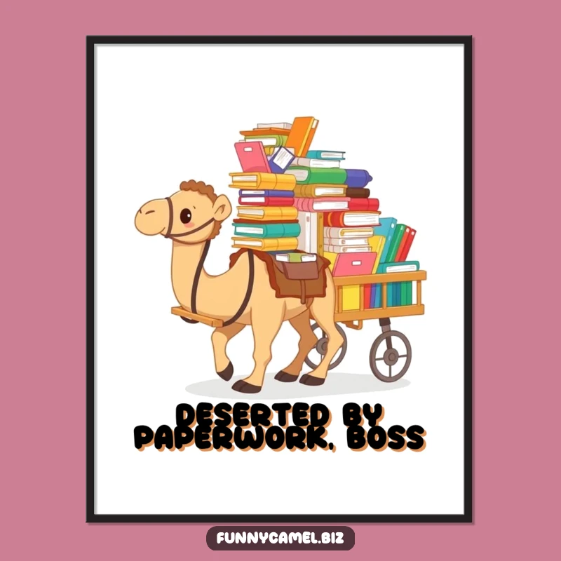 Funny Free Printable Wall Art: Overwhelmed Camel Office Humor Downloadable Decor