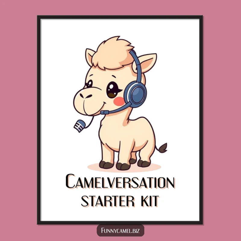 Free Printable Wall Art: Kawaii Camel On The Mic, Hilarious Downloadable Decor