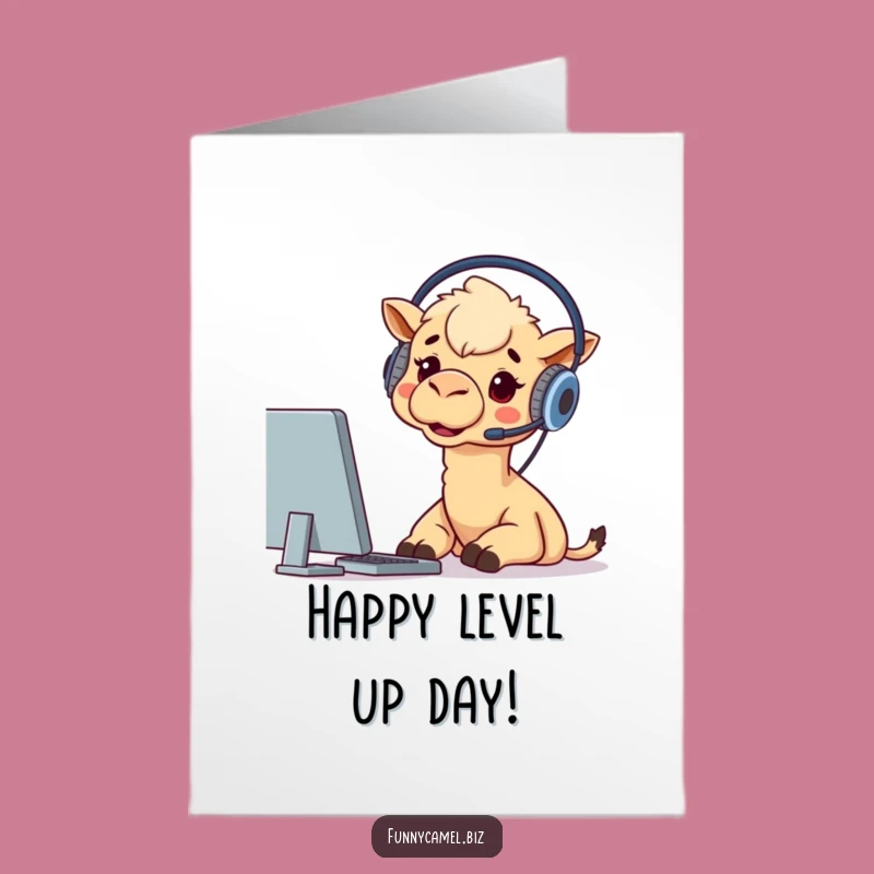 Funny Free Printable Birthday Card: Tech-Savvy Camel Birthday Humor Downloadable Gift