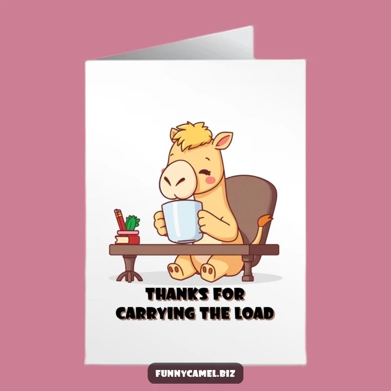 Free Printable Thank You Camel Card: Funny Coffee Thanks, Downloadable Gift