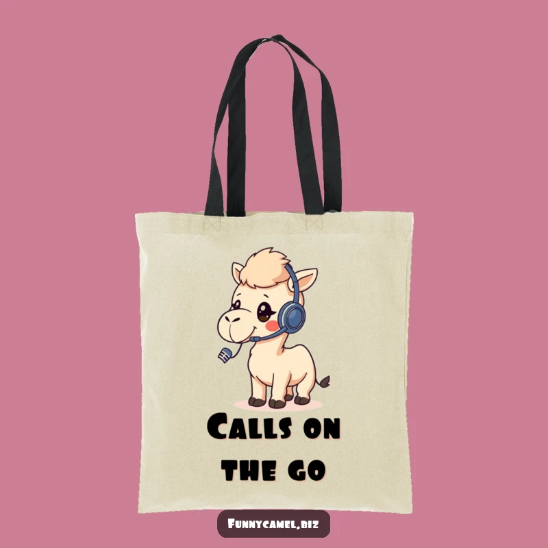 Funny Kawaii Camel Call Center Tote Bag, Stylish & Humorous Carry-All