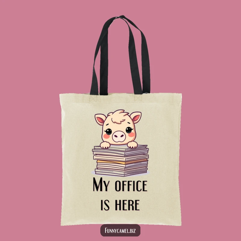 Funny Kawaii Camel Tote Bag - Stylish & Humorous Carry-all for Document Lovers